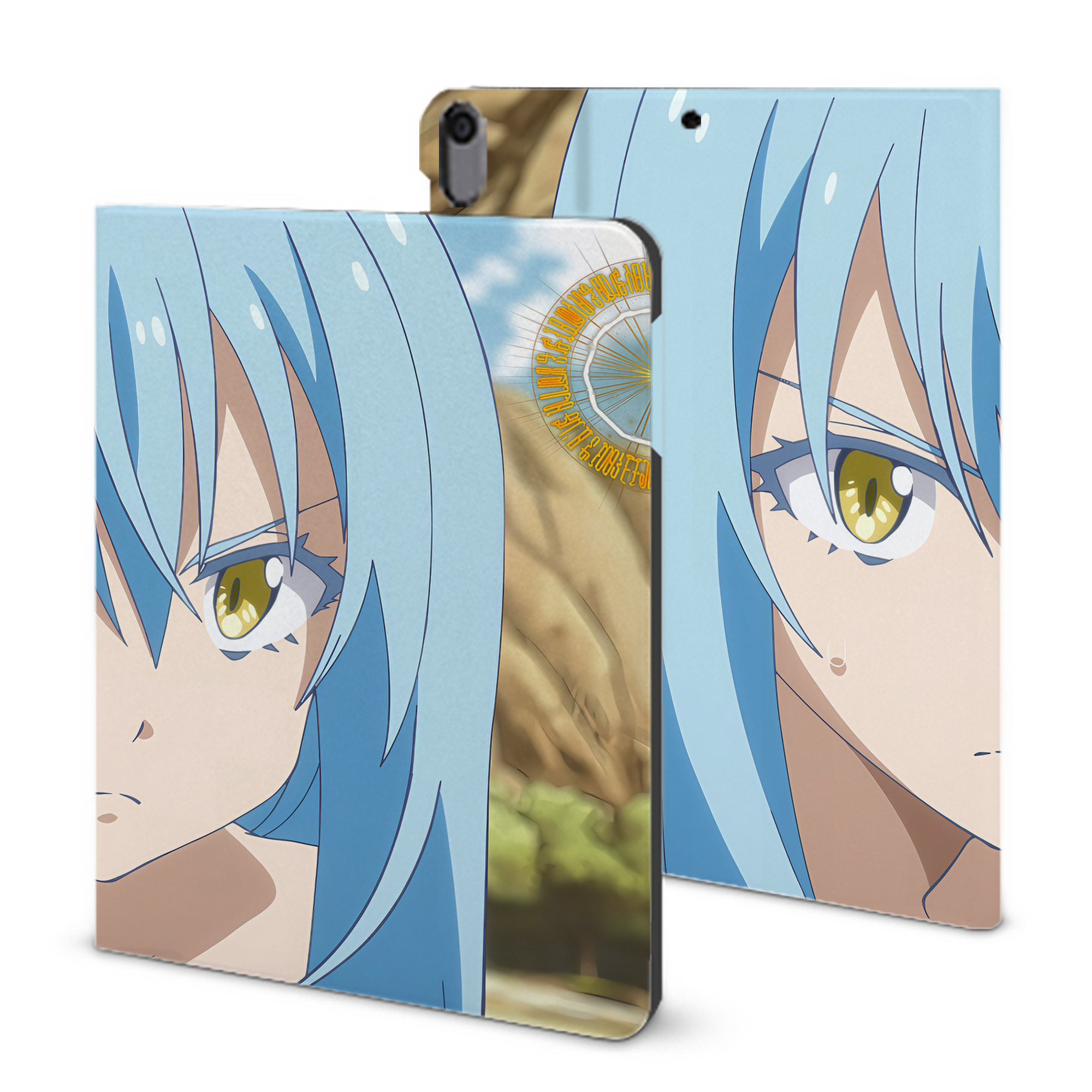 （画像用） 転スラ Regarding Reincarnated to Slime IPad ケース ブック型 PUレザー TPU 耐衝撃 軽量 薄型 ペン収納なし 全面保護 IPad 各モデル対応